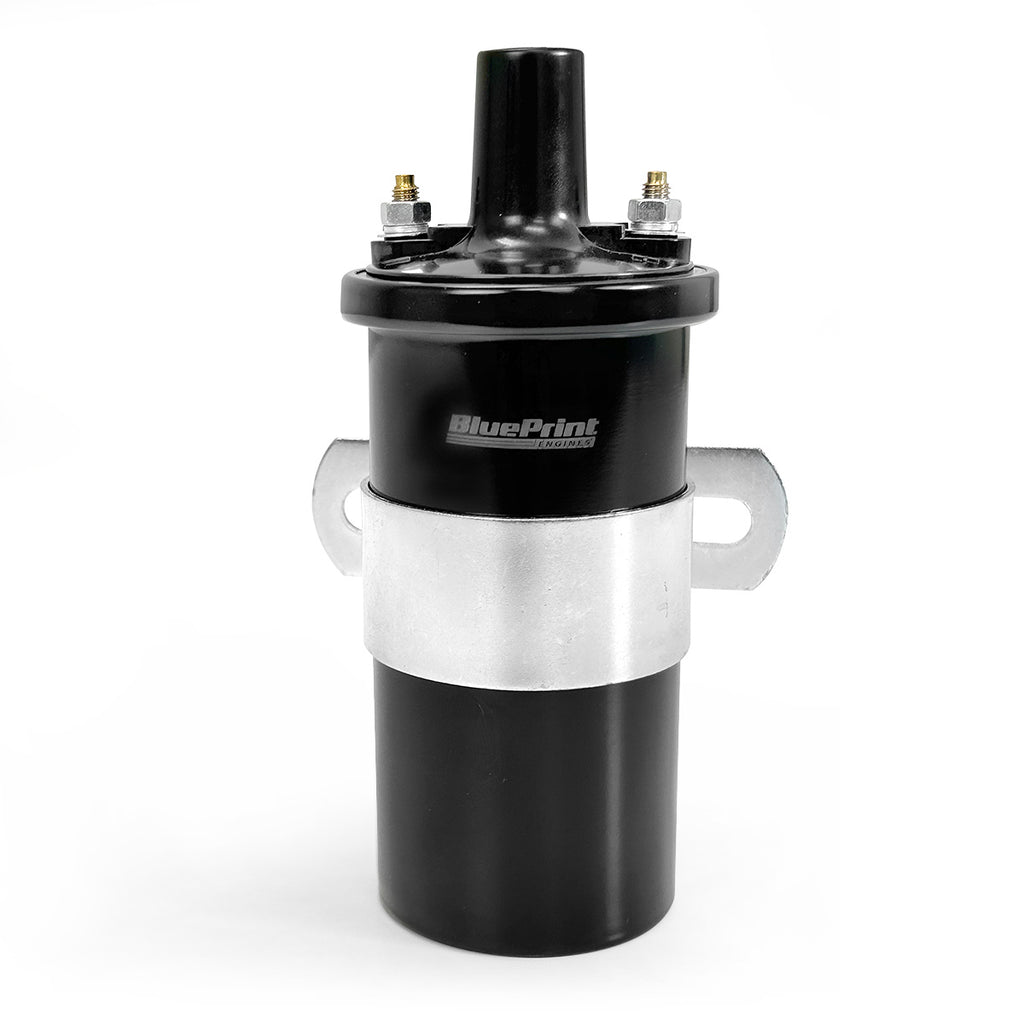 45K Volt Ignition Coil - Canister Round Oil-Filled - Female Socket - Black