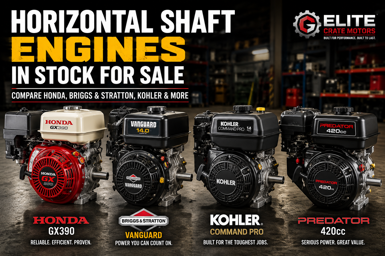 horizontal shaft engines in stock for sale