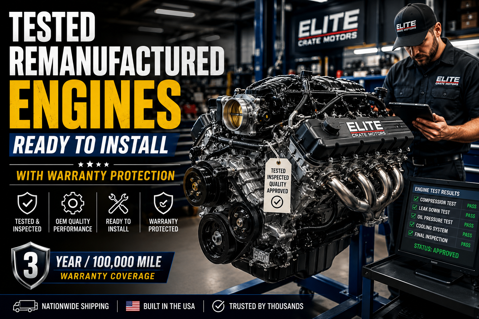 Tested Remanufactured Engines Ready to Install With Warranty Protection