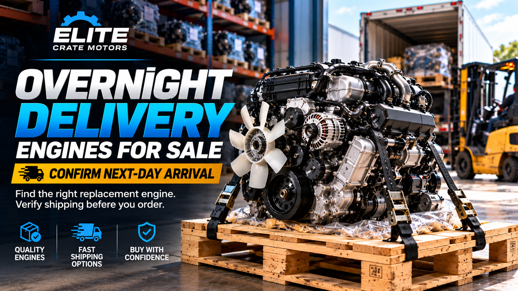 overnight delivery engines for sale
